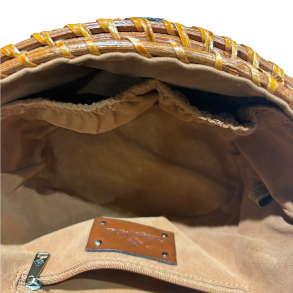 Patricia Nash Caselle Wicker Basket Bag Leather Trim Turn Lock Purse - Picture 11 of 16